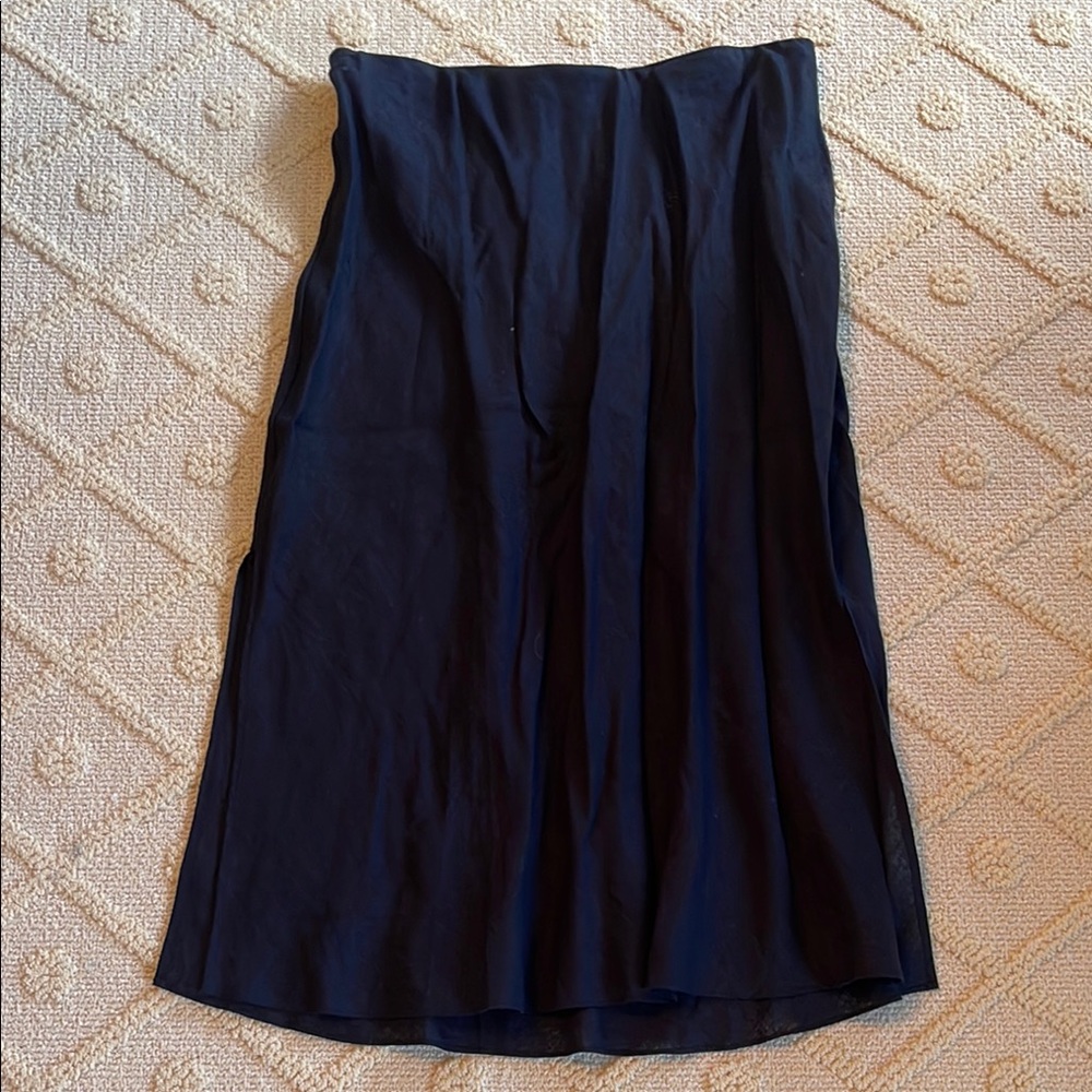 J. Crew Blue Midi A-line Pleated Skirt for Work elastic waist XL